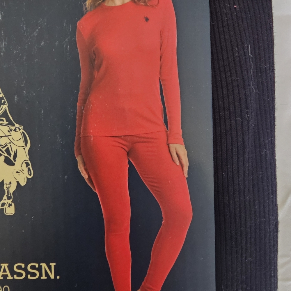 U.S. Polo Assn. Women's Red Thermal Set - Picture 3 of 7